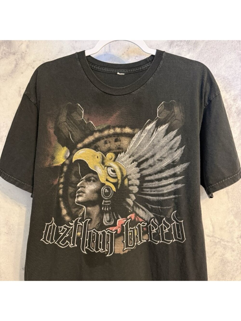 Vintage Aztlan Breed T Shirt Mens Large Black AOP All Over Print Graphic Tee